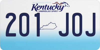KY license plate 201JOJ