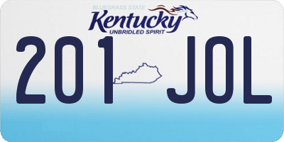 KY license plate 201JOL