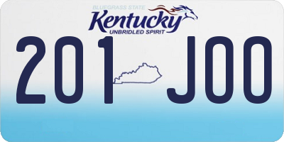 KY license plate 201JOO