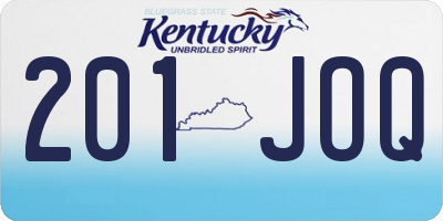 KY license plate 201JOQ