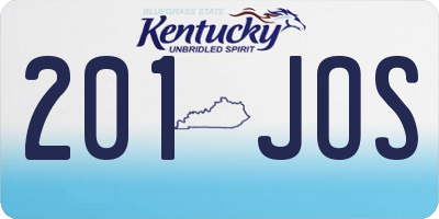 KY license plate 201JOS