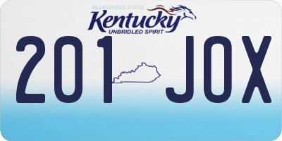 KY license plate 201JOX