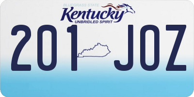 KY license plate 201JOZ