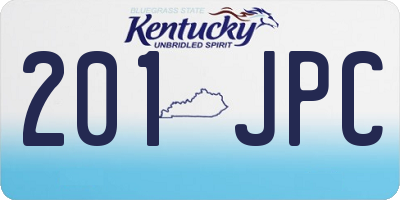 KY license plate 201JPC