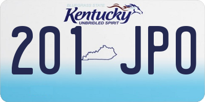 KY license plate 201JPO