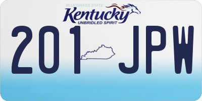 KY license plate 201JPW