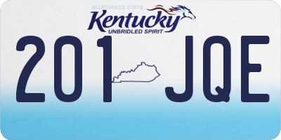 KY license plate 201JQE