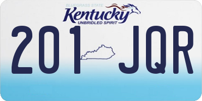 KY license plate 201JQR