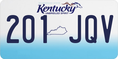 KY license plate 201JQV