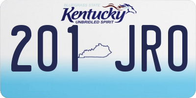 KY license plate 201JRO