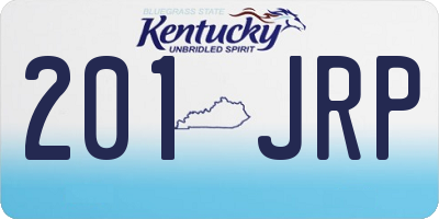 KY license plate 201JRP