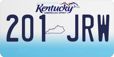 KY license plate 201JRW