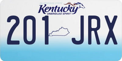 KY license plate 201JRX