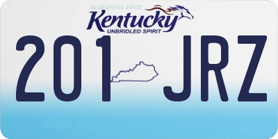 KY license plate 201JRZ