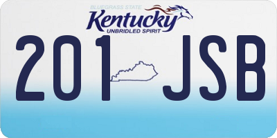 KY license plate 201JSB