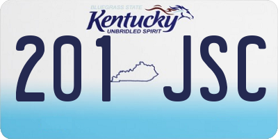 KY license plate 201JSC