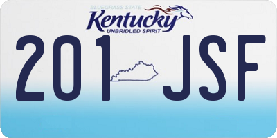 KY license plate 201JSF