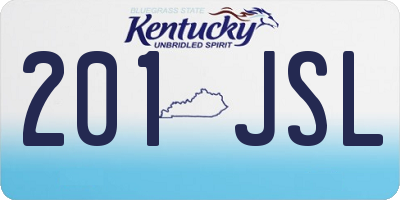KY license plate 201JSL