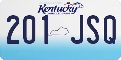 KY license plate 201JSQ