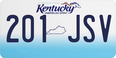KY license plate 201JSV