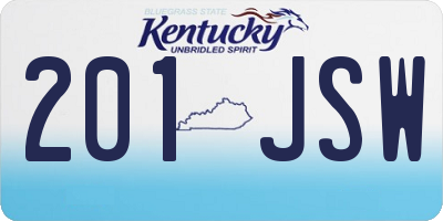 KY license plate 201JSW