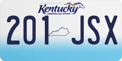 KY license plate 201JSX