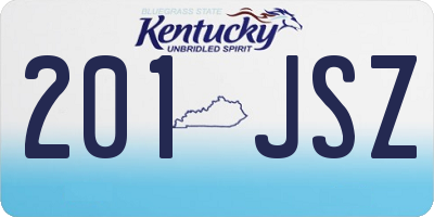 KY license plate 201JSZ