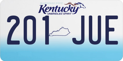 KY license plate 201JUE