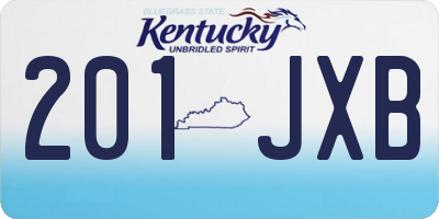 KY license plate 201JXB