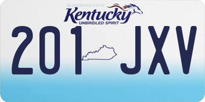KY license plate 201JXV