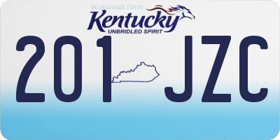 KY license plate 201JZC