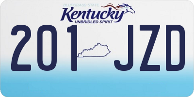 KY license plate 201JZD