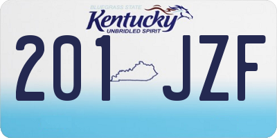 KY license plate 201JZF