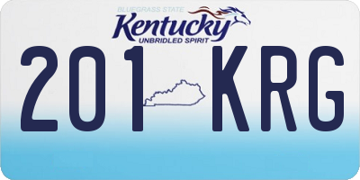 KY license plate 201KRG
