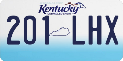 KY license plate 201LHX