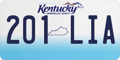 KY license plate 201LIA