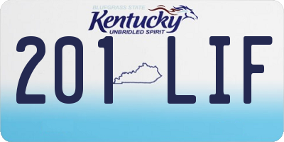 KY license plate 201LIF