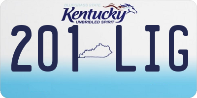 KY license plate 201LIG