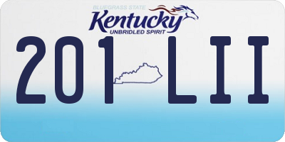 KY license plate 201LII