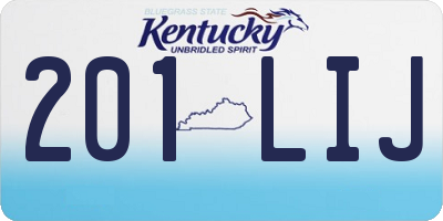 KY license plate 201LIJ