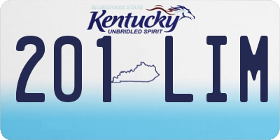 KY license plate 201LIM