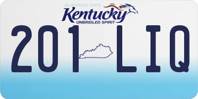 KY license plate 201LIQ