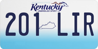 KY license plate 201LIR