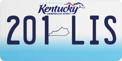 KY license plate 201LIS