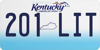 KY license plate 201LIT