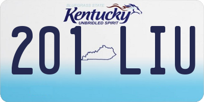 KY license plate 201LIU