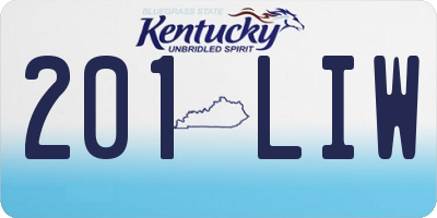 KY license plate 201LIW