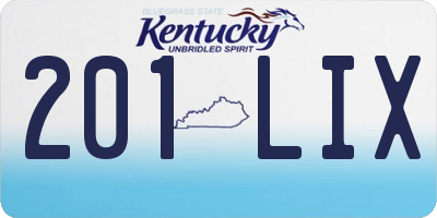 KY license plate 201LIX