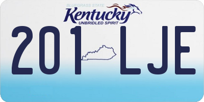 KY license plate 201LJE
