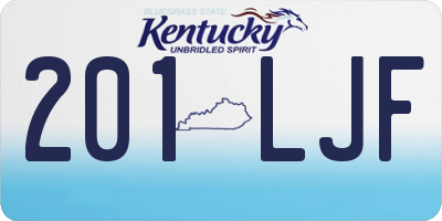 KY license plate 201LJF